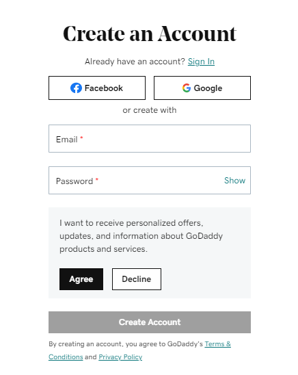 Buying a domian from GoDaddy - Step 3